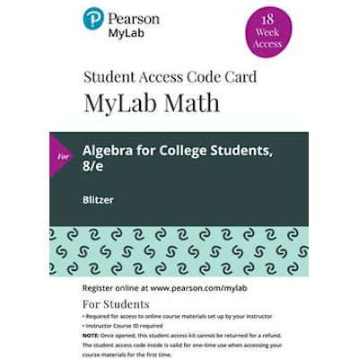 MyLab Math with Pearson eText -- 18 Week Standalone Access Card -- for Algebra for College Students